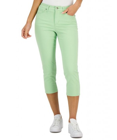 Women's Tummy Control Bristol Capri Jeans Green $14.74 Jeans