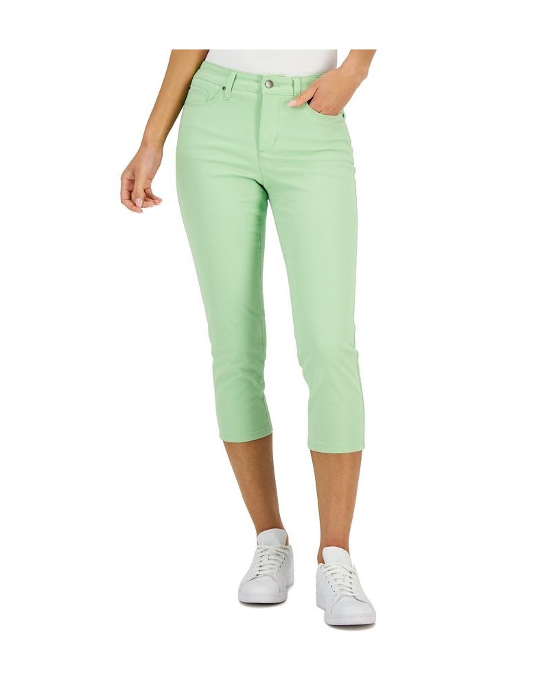 Women's Tummy Control Bristol Capri Jeans Green $14.74 Jeans