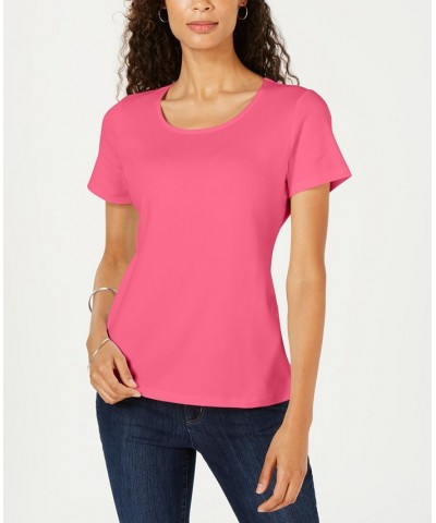 Petite Cotton Scoop-Neck Top Steel Rose $11.39 Tops