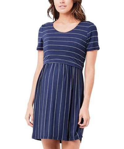 Crop Top Stripe Nursing Dress Indigo / white $41.80 Dresses