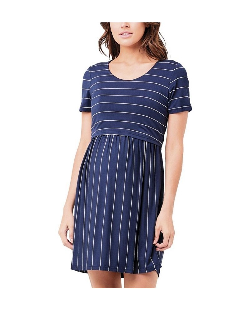 Crop Top Stripe Nursing Dress Indigo / white $41.80 Dresses