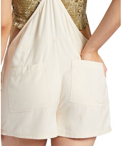 Juniors' Fresh Set Adjustable-Strap Romper Tapioca $27.72 Shorts