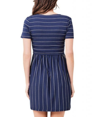 Crop Top Stripe Nursing Dress Indigo / white $41.80 Dresses