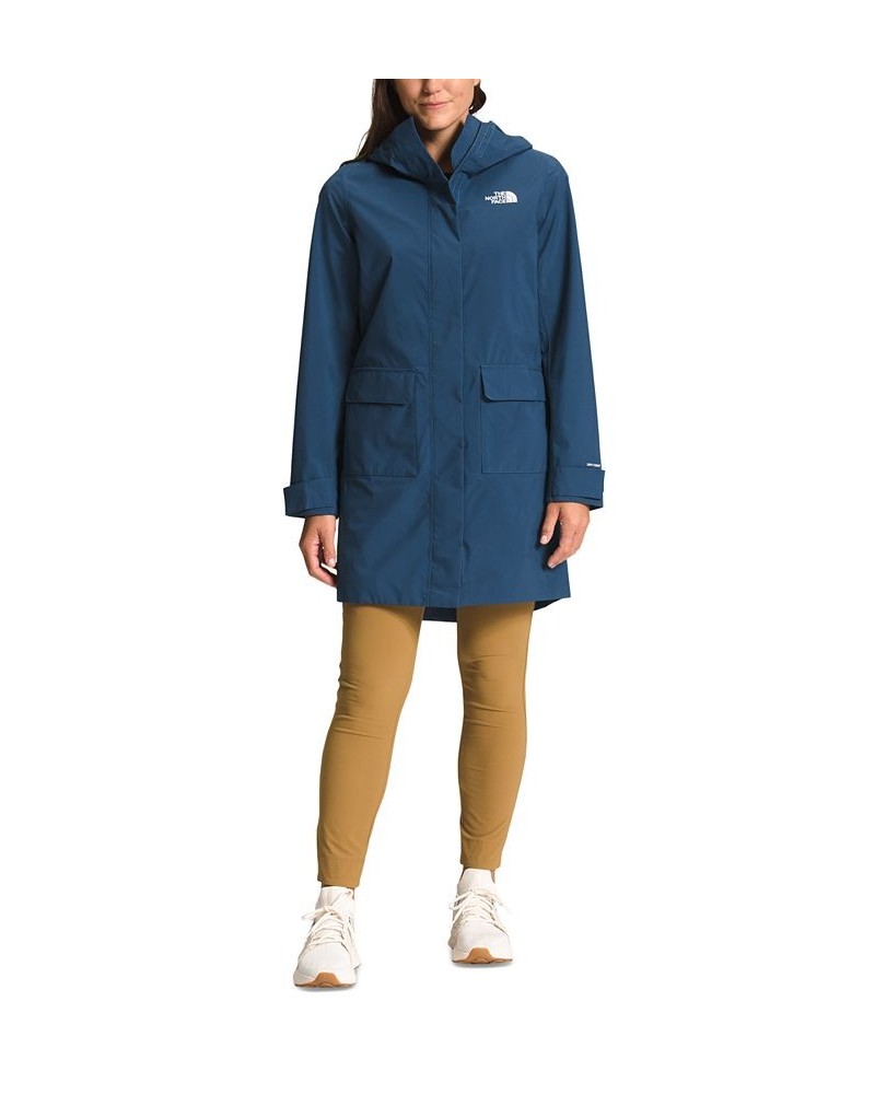 Women's City Breeze Rain Parka Coat Blue $79.80 Jackets