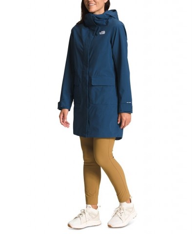 Women's City Breeze Rain Parka Coat Blue $79.80 Jackets