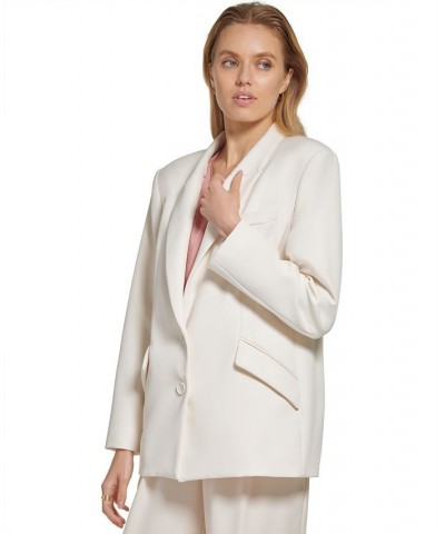 Women's Peak Lapel Two-Button Long-Sleeve Blazer Black $39.48 Jackets