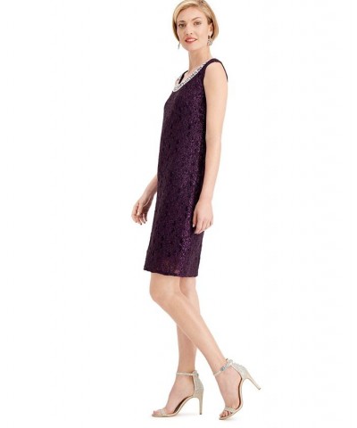 Embellished Lace Sheath Dress & Jacket Navy $47.73 Dresses