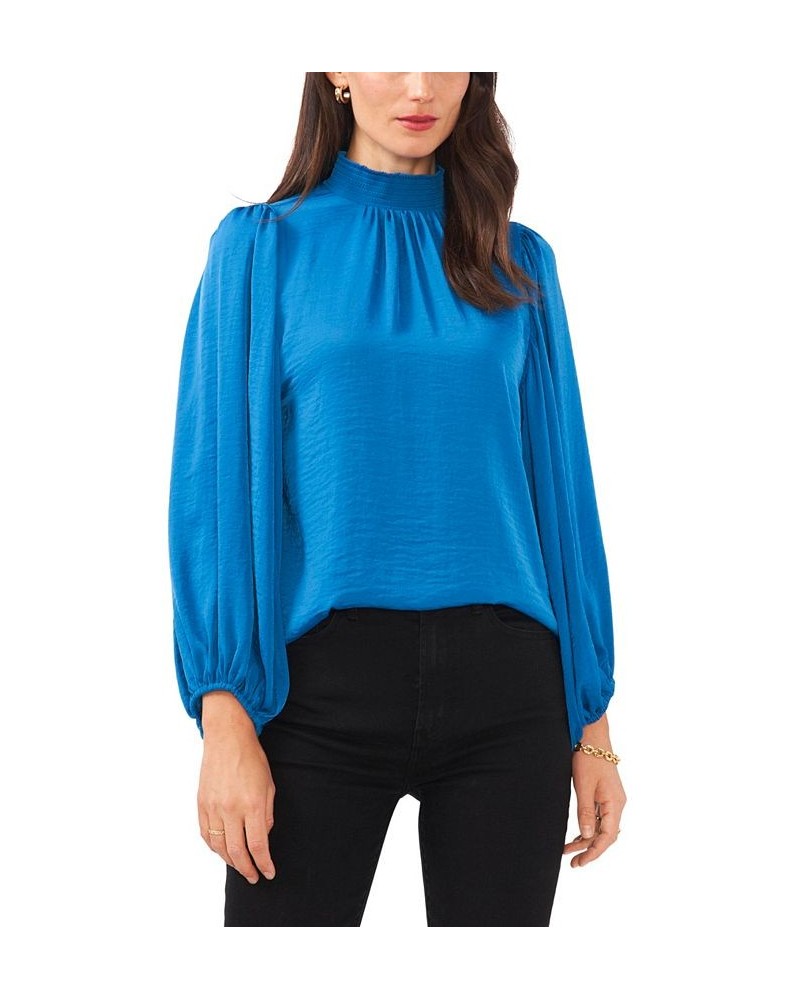 Women's Smocked Neck Full Sleeve Blouse Lake Breeze $47.52 Tops