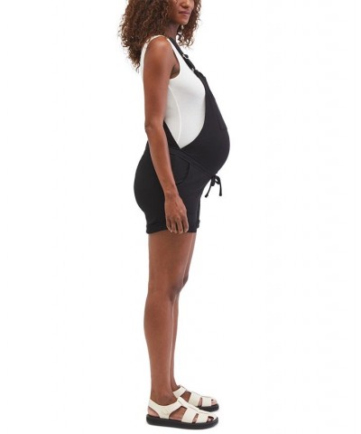 French Terry Lounge Maternity Shortalls Black $29.68 Shorts