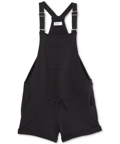 French Terry Lounge Maternity Shortalls Black $29.68 Shorts