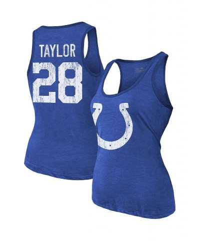 Women's Threads Jonathan Taylor Royal Indianapolis Colts Player Name and Number Tri-Blend Tank Top Royal $22.68 Tops