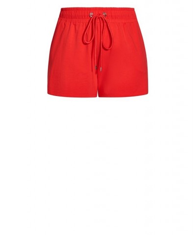 Trendy Plus Size Sweet Lounge Mini Shorts Red $33.97 Shorts