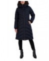 Women's Cozy Collar Hooded Puffer Coat Blue $72.00 Coats