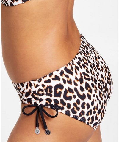 Women's Square-Neck Cheetah-Print Bikini Top & High-Waisted Bottoms Wild Thing Soft White $48.02 Swimsuits