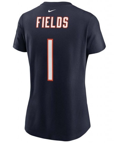 Women's Justin Fields Navy Chicago Bears 2021 NFL Draft First Round Pick Player Name Number T-shirt Navy $22.79 Tops