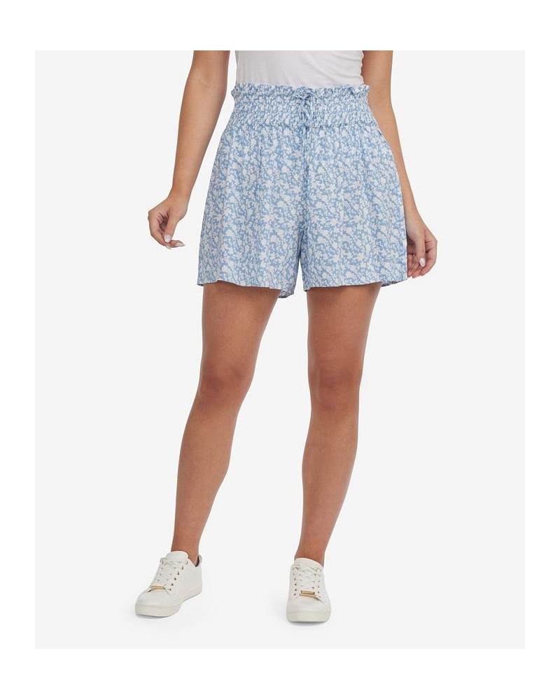 Women's Flared Shorts with Smoked Waist Blue $37.38 Skirts