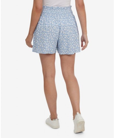 Women's Flared Shorts with Smoked Waist Blue $37.38 Skirts