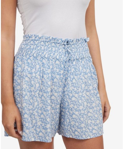 Women's Flared Shorts with Smoked Waist Blue $37.38 Skirts