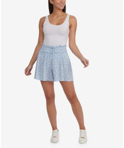 Women's Flared Shorts with Smoked Waist Blue $37.38 Skirts