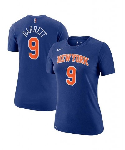 Women's RJ Barrett Blue New York Knicks Name and Number Performance T-shirt Blue $25.49 Tops