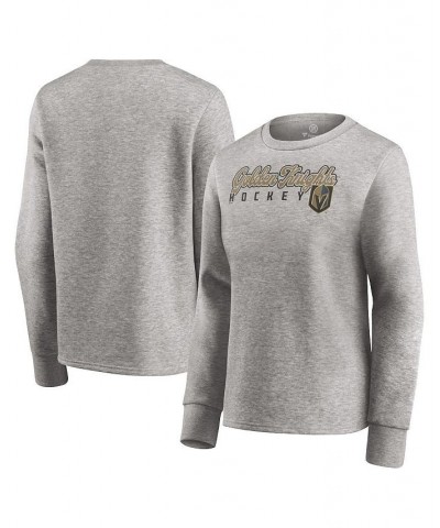 Women's Heathered Gray Vegas Golden Knights Fan Favorite Script Pullover Sweatshirt Heathered Gray $28.70 Sweatshirts