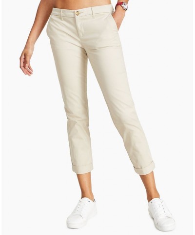 Women's TH Flex Hampton Cuffed Chino Straight-Leg Pants Khaki $24.00 Pants