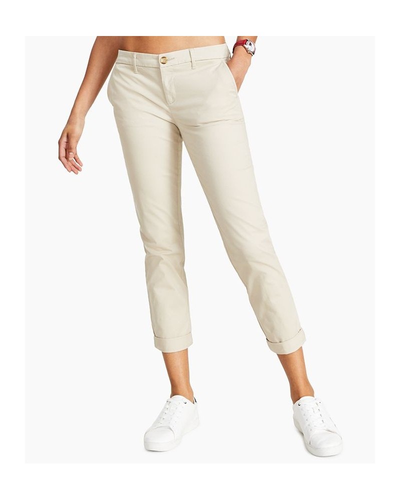 Women's TH Flex Hampton Cuffed Chino Straight-Leg Pants Khaki $24.00 Pants