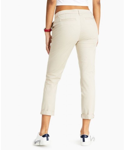 Women's TH Flex Hampton Cuffed Chino Straight-Leg Pants Khaki $24.00 Pants