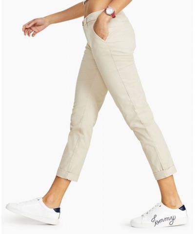 Women's TH Flex Hampton Cuffed Chino Straight-Leg Pants Khaki $24.00 Pants