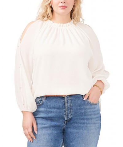 Plus Size Cold-Shoulder Top White $40.59 Tops