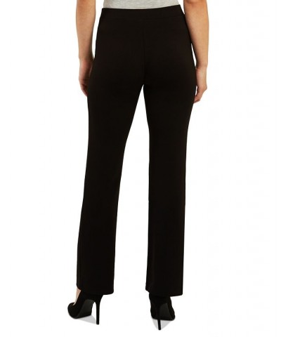 Juniors' Mid Rise Scuba Faux-Pocket Pull-On Pants Black $20.29 Pants