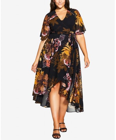 Trendy Plus Size Malaga Wrap Maxi Dress Malaga Floral $68.11 Dresses