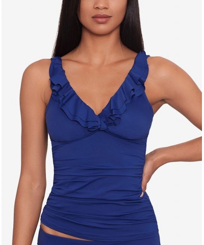 Beach Club Ruffle Tankini Top & Beach Club Hipster Bikini Bottoms Sapphire $49.45 Swimsuits