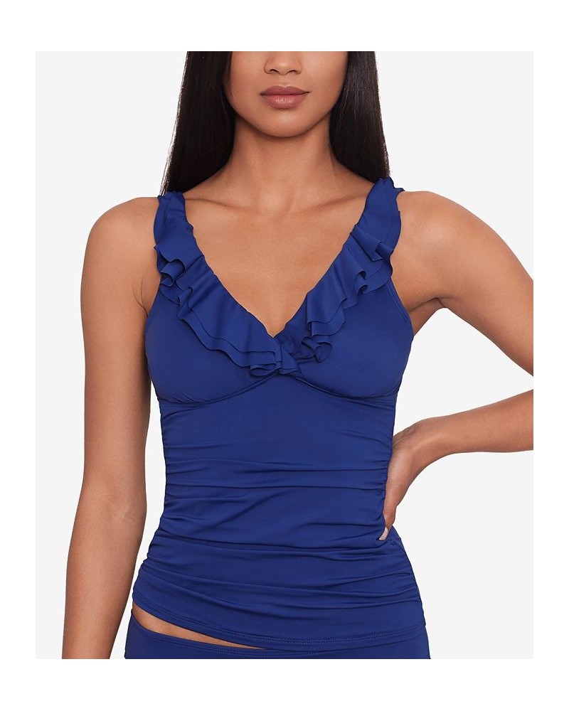 Beach Club Ruffle Tankini Top & Beach Club Hipster Bikini Bottoms Sapphire $49.45 Swimsuits