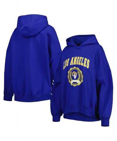 Women's Royal Los Angeles Rams Becca Drop Shoulder Pullover Hoodie Royal $43.00 Sweatshirts