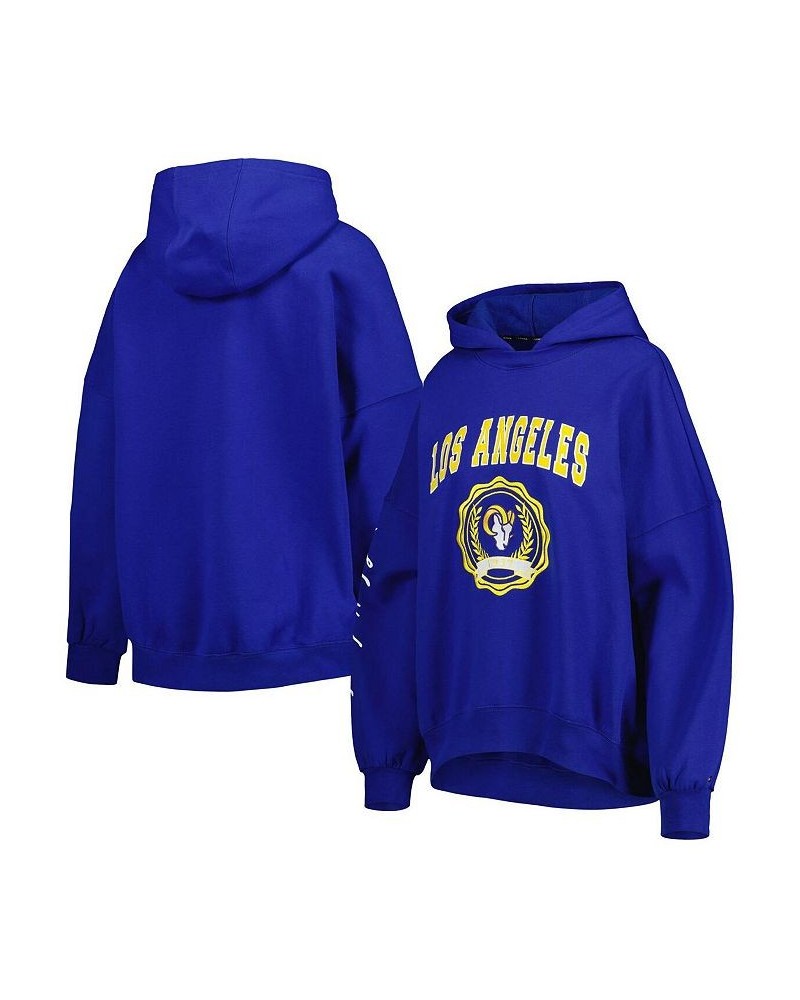 Women's Royal Los Angeles Rams Becca Drop Shoulder Pullover Hoodie Royal $43.00 Sweatshirts