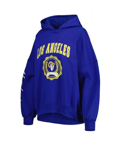 Women's Royal Los Angeles Rams Becca Drop Shoulder Pullover Hoodie Royal $43.00 Sweatshirts