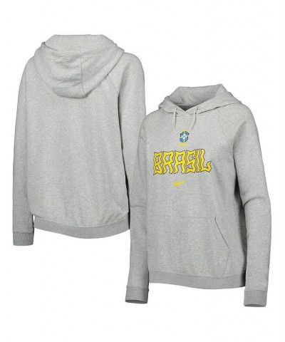 Women's Heather Gray Brazil National Team Lockup Varsity Fleece Raglan Pullover Hoodie Heather Gray $38.40 Sweatshirts