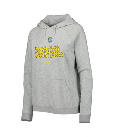 Women's Heather Gray Brazil National Team Lockup Varsity Fleece Raglan Pullover Hoodie Heather Gray $38.40 Sweatshirts