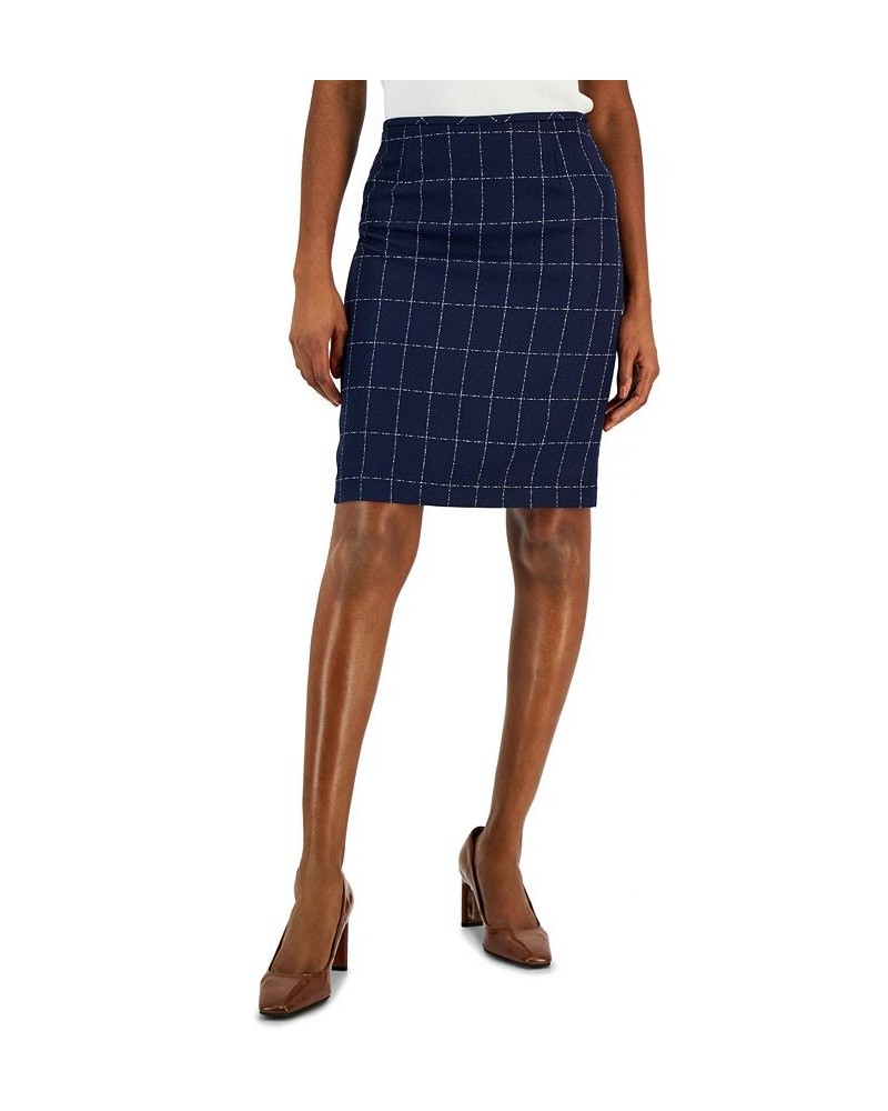 Women's Short Boucle Pencil Skirt Midnight Navy/ivory $53.46 Skirts