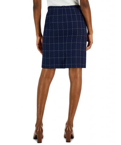 Women's Short Boucle Pencil Skirt Midnight Navy/ivory $53.46 Skirts