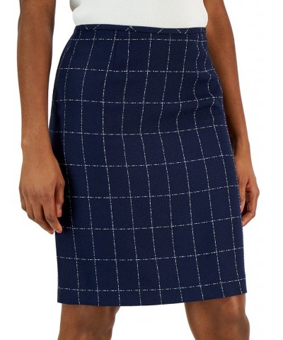 Women's Short Boucle Pencil Skirt Midnight Navy/ivory $53.46 Skirts