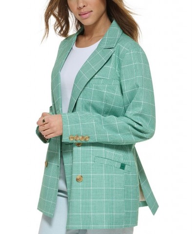 Women's Double-Breasted Printed Blazer White $47.00 Jackets