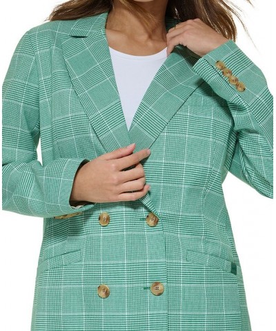 Women's Double-Breasted Printed Blazer White $47.00 Jackets