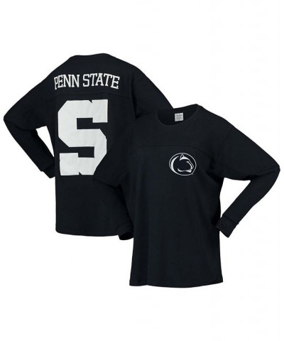 Women's Navy Penn State Nittany Lions Big Shirt Oversized Long Sleeve T-shirt Navy $23.10 Tops