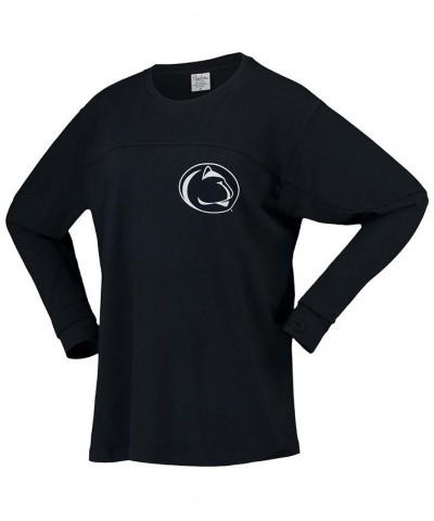 Women's Navy Penn State Nittany Lions Big Shirt Oversized Long Sleeve T-shirt Navy $23.10 Tops