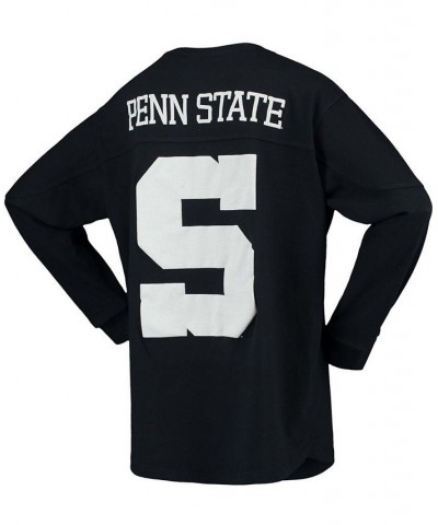 Women's Navy Penn State Nittany Lions Big Shirt Oversized Long Sleeve T-shirt Navy $23.10 Tops