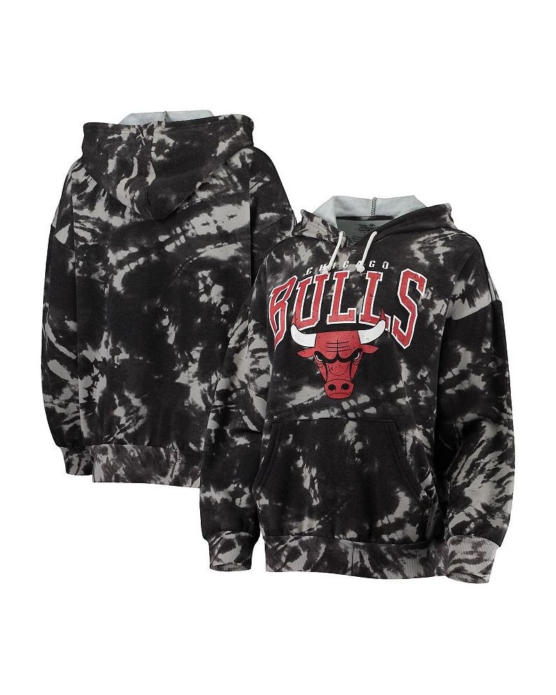 Women's Threads Black Chicago Bulls Burble Tie-Dye Tri-Blend Pullover Hoodie Black $54.99 Sweatshirts