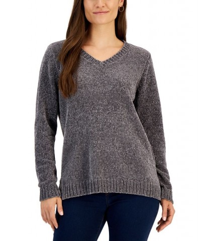 Women's V-Neck Chenille Sweater Castlerock $12.84 Sweaters