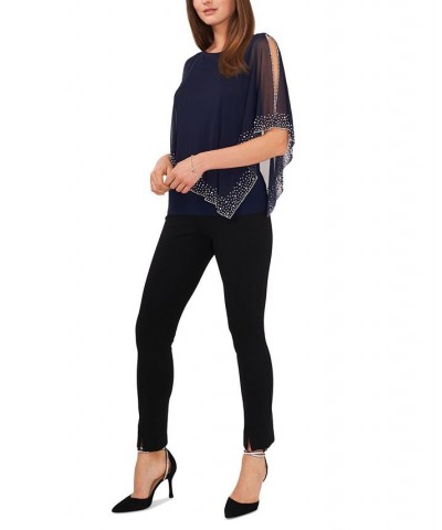 Women's Beaded Overlay Cape Top Jbs Navy $41.58 Tops